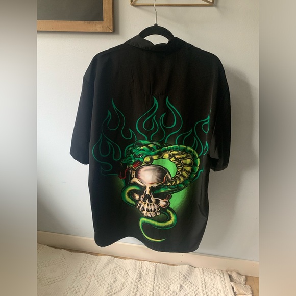 Nikki Sixx Motley Crüe Dragonfly Button Up - Picture 2 of 6